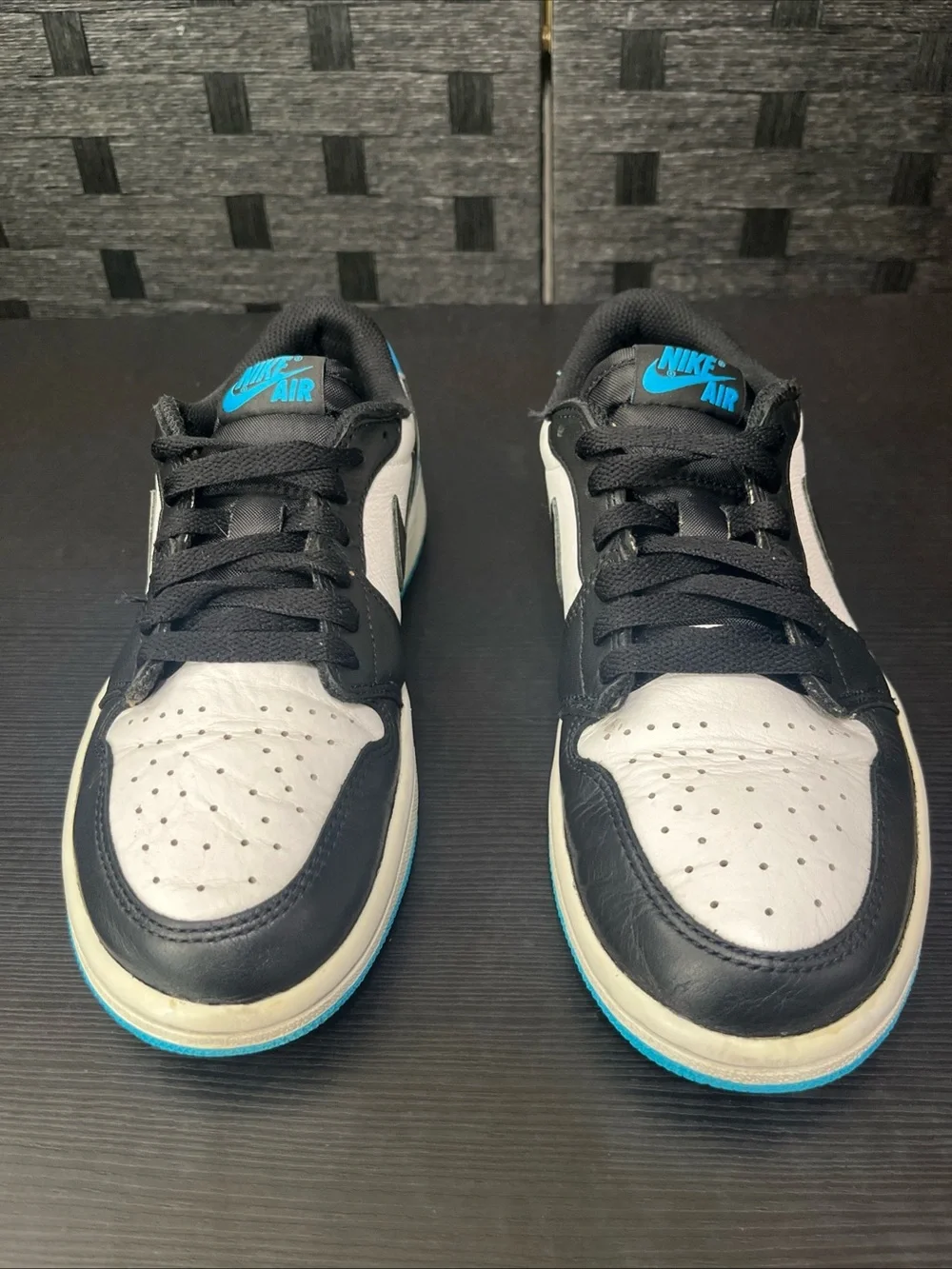 Air Jordan 1 Retro Low OG  Sz 7.5  White Blue- Black CZ0775-104. No Inserts/Box